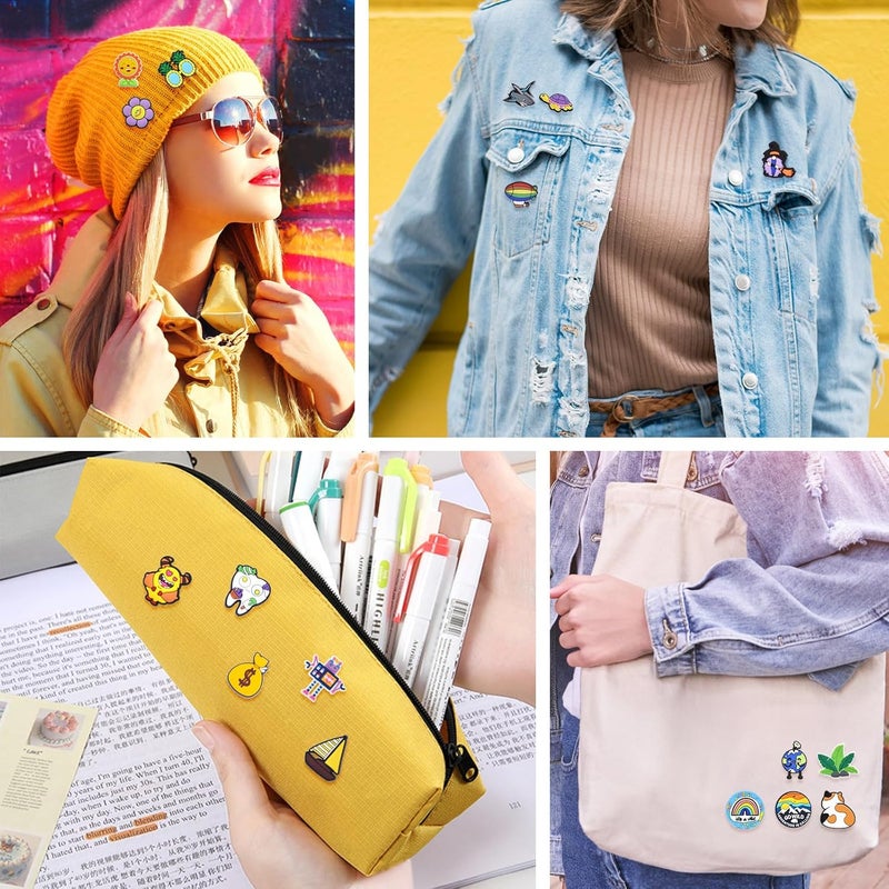 Ibuclein 30-200pcs Cute Pins for Backpacks, Random Different Lapel Pins Badges Bulk, Brooch Anime Pin Sets, Mixed Funny Button Pin - Image 4